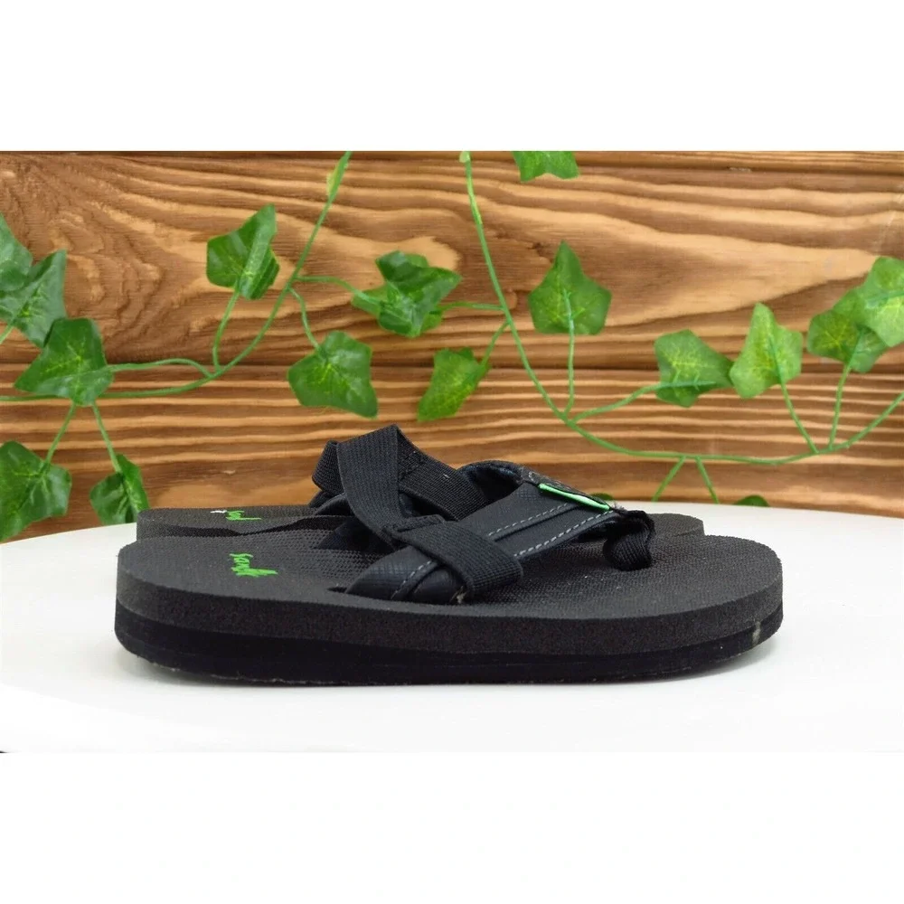 Sanuk Toddler Boys 7-8 Medium Black Slingback‎ Synthetic